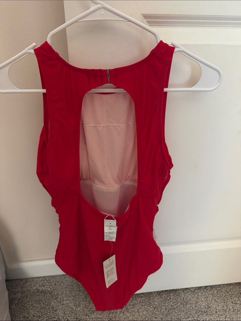 Women's Red Ruched Tank Top - Picture 2 of 2